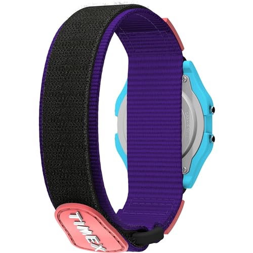 Timex Men's Classical Digital 36mm Watch - Purple Strap Digital Dial Blue Case - Image 5