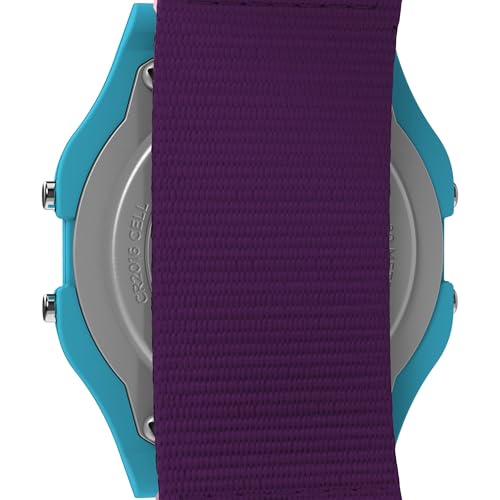 Timex Men's Classical Digital 36mm Watch - Purple Strap Digital Dial Blue Case - Image 4