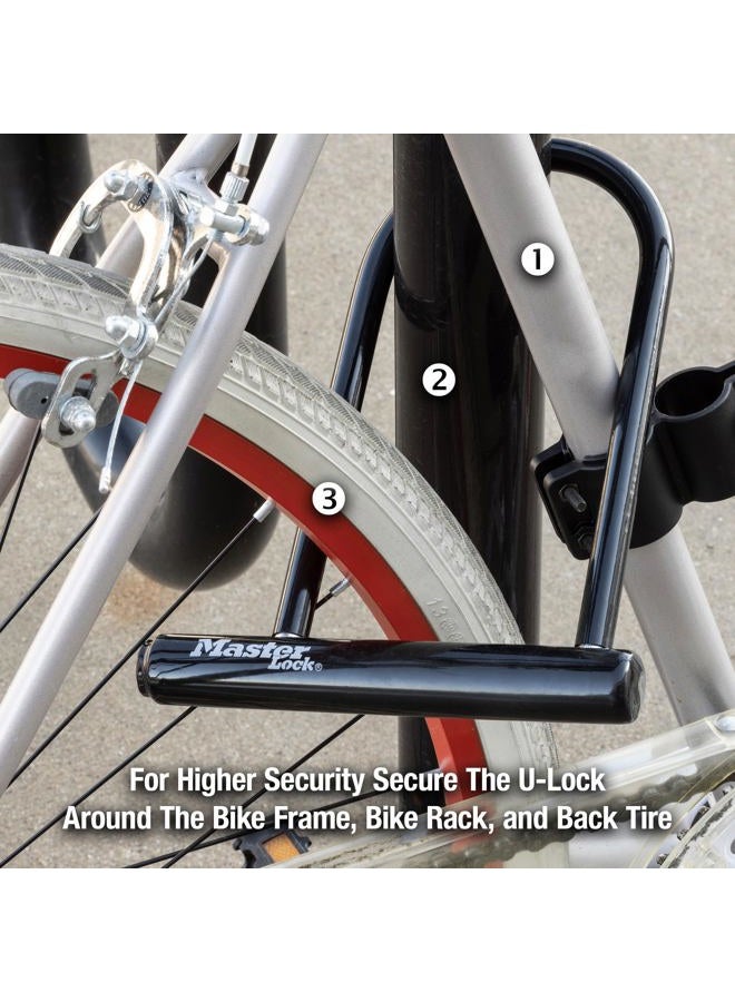 Master Lock 8170D U Lock Bike Lock with Key, 1 Pack, 6 1/8 in. Wide, Black, 6-1/8 inch U-Lock - Image 2