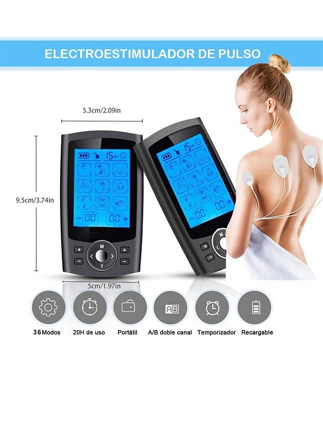 Beauenty TENS EMS Muscle Stimulator with 36 Muscle Stimulators Massage Modes-Pain Relief Massager, Nerve  Muscle Activation - Includes 10 Electrode Pads  Dust-Proof Drawstring Storage Bag- For Better Blood F - Image 2