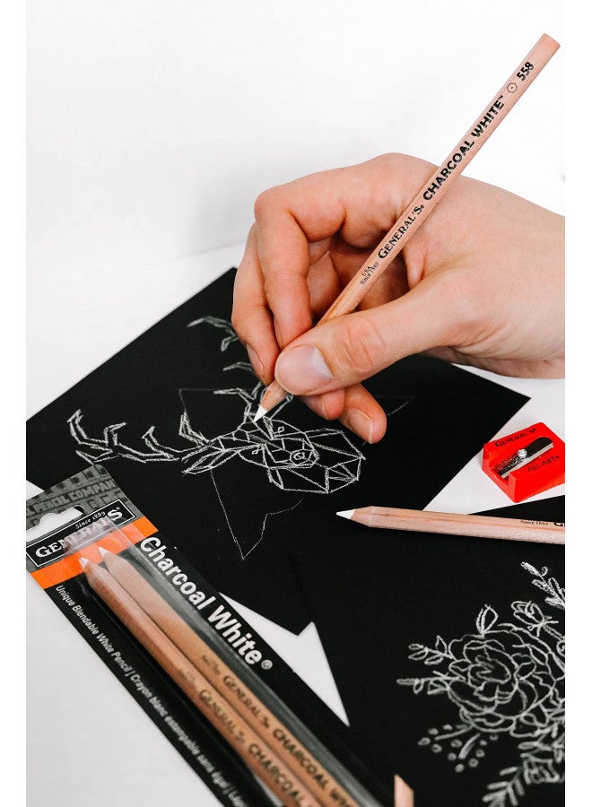 General Pencil 5582BP Charcoal White Pencils 2/Pkg-2B - Image 2