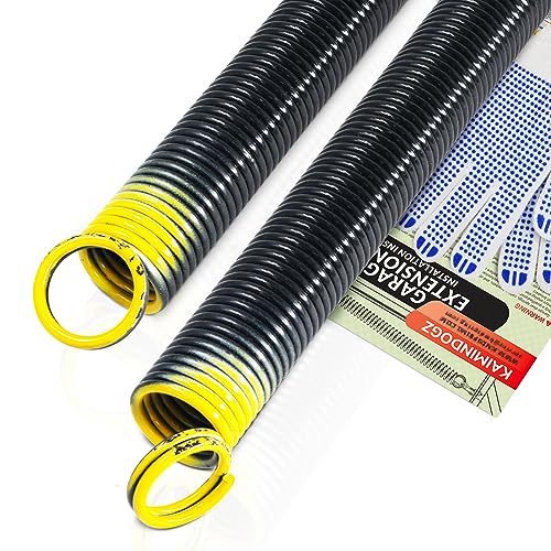 KaiMinDogz Pair of 130lb. Heavy Duty Garage Door Extension Springs Stretch Springs, 25" Long,Double Loop Ends, High Precision Electrophoresis Black Coated, MIN 16,000 Cycles, for 7ft High Garage Doors - Image 1
