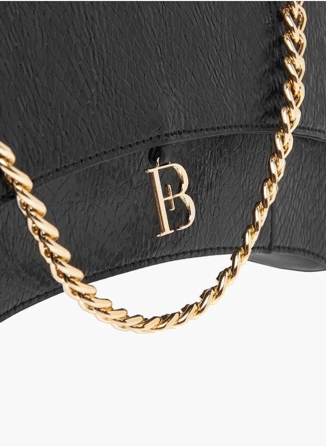 Flora Bella By Shoexpress - Womens Textured Shoulder Bag With Chain Strap And Button Closure - Image 1