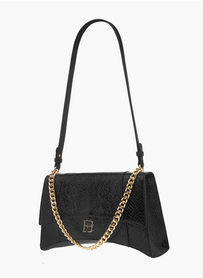 Flora Bella By Shoexpress - Womens Textured Shoulder Bag With Chain Strap And Button Closure - Image 1