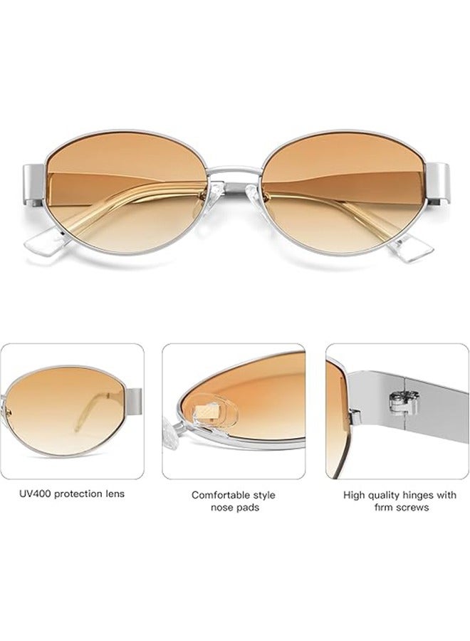 عام النظارات الشمسية البيضاوية النساء الرجال ريترو مستديرة خمر الرجال الإطار المعدني النظارات الشمسية المستقطبة نظارات الشمس UV400 حماية العين نظارات - Image 4