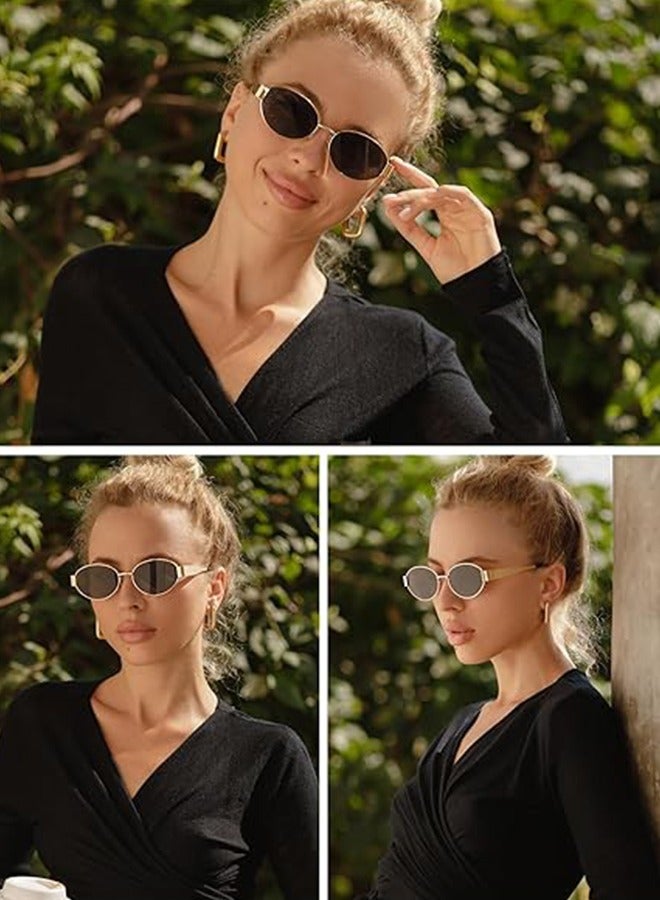عام النظارات الشمسية البيضاوية النساء الرجال ريترو مستديرة خمر الرجال الإطار المعدني النظارات الشمسية المستقطبة نظارات الشمس UV400 حماية العين نظارات - Image 3