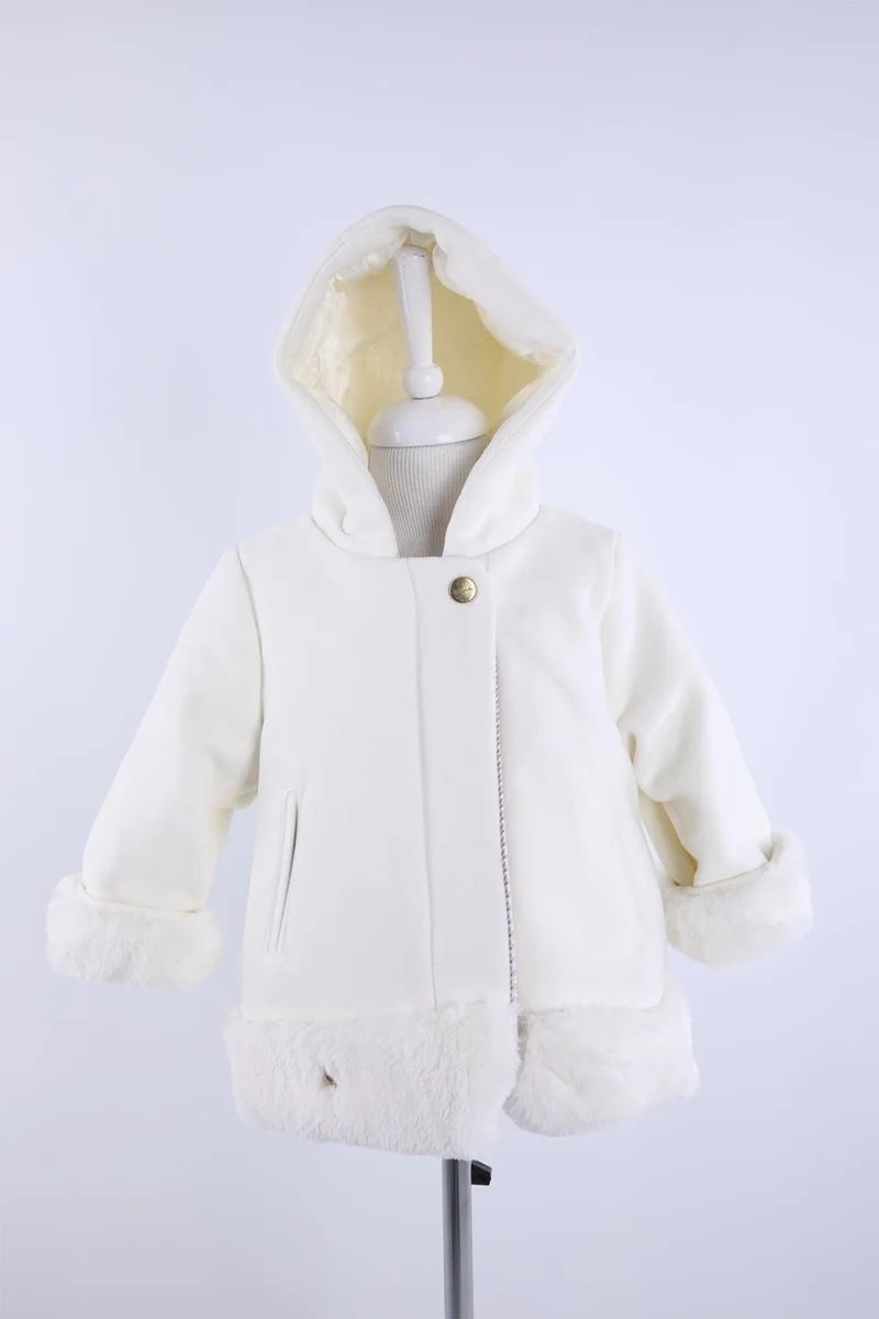 Baby Hola Babyhola Baby Girl Child Cotton Lined Hooded Fur Detailed Kachet Coat Winter 13494