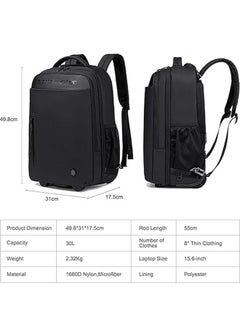 ARCTIC HUNTER Durable Professional Rolling Backpack, Light Weight Water Resistant 19 Inch Backpack Trolley with 360° Degree Opening for Office Travel Business School, LG00657-1  - Image 4