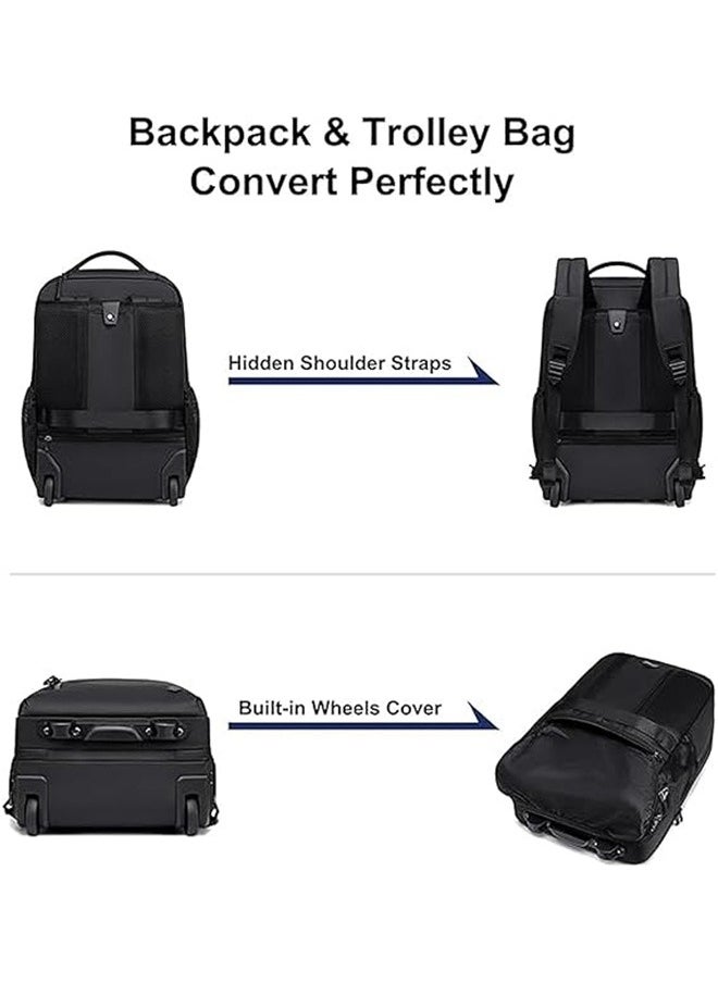 ARCTIC HUNTER Durable Professional Rolling Backpack, Light Weight Water Resistant 19 Inch Backpack Trolley with 360° Degree Opening for Office Travel Business School, LG00657-1  - Image 5
