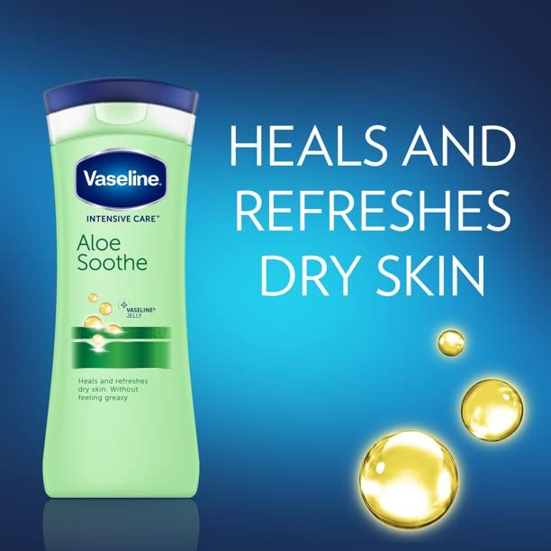 Vaseline Intensive Care Lotion for Dry Skin, Aloe Soothe, 10 FL OZ - Image 2