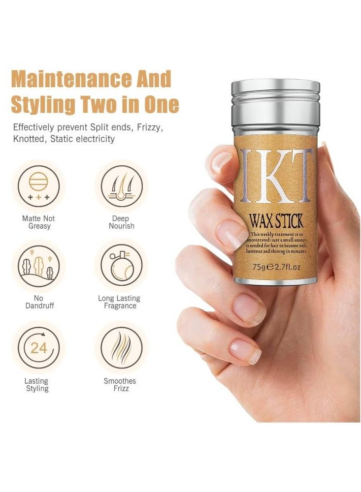 اي كي تي عصا شمع الشعر، شمع تصفيف الشعر المستعار الناعم، عصا ملساء للشعر غير الدهني، عصا دهن الشعر للشعر المتطاير والشعر المجعد - 2.7 أونصة - Image 2