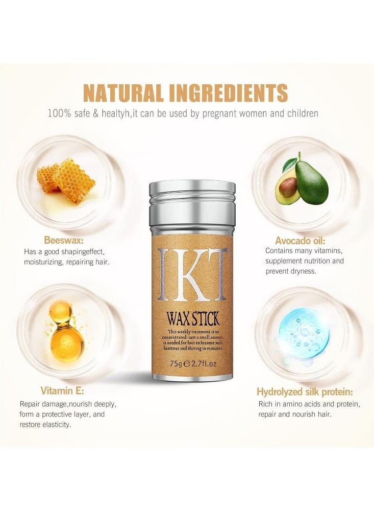 اي كي تي عصا شمع الشعر، شمع تصفيف الشعر المستعار الناعم، عصا ملساء للشعر غير الدهني، عصا دهن الشعر للشعر المتطاير والشعر المجعد - 2.7 أونصة - Image 3