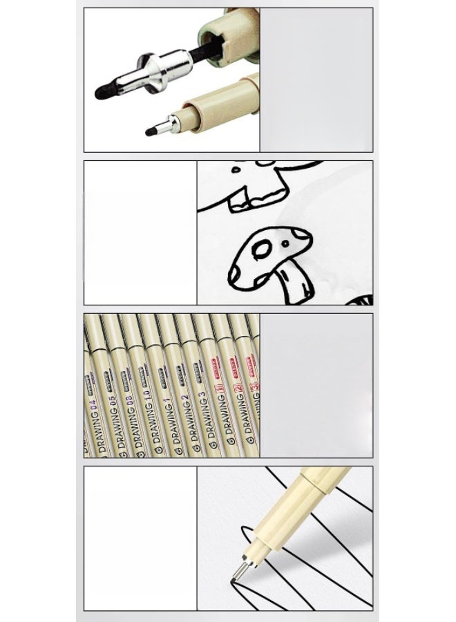 Leto Set of 12 Black Anime Drawing Pens - Image 5
