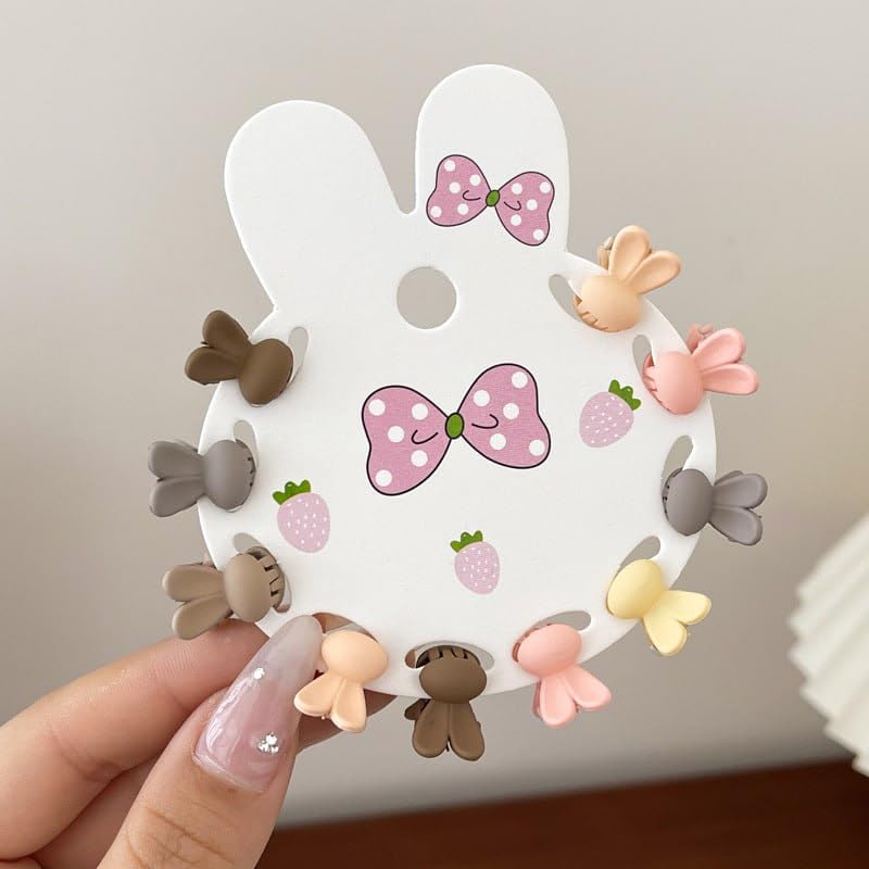 Cozron Cozron 10 Pcs Korean Hair Claw Clip Cute Hair Clip For Girls Korean Style Hair Clip Hair Styling Clip Small Butterfly Hair Clip Cute Mini Hair Claw Rabbit Shape hair Claw Clip 2024 - Image 2