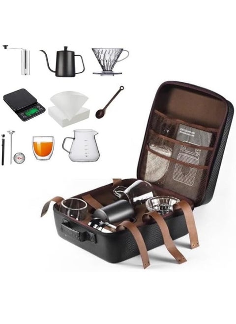 V60 Pour Over Coffee Maker Set With Carry Case Black 600ml