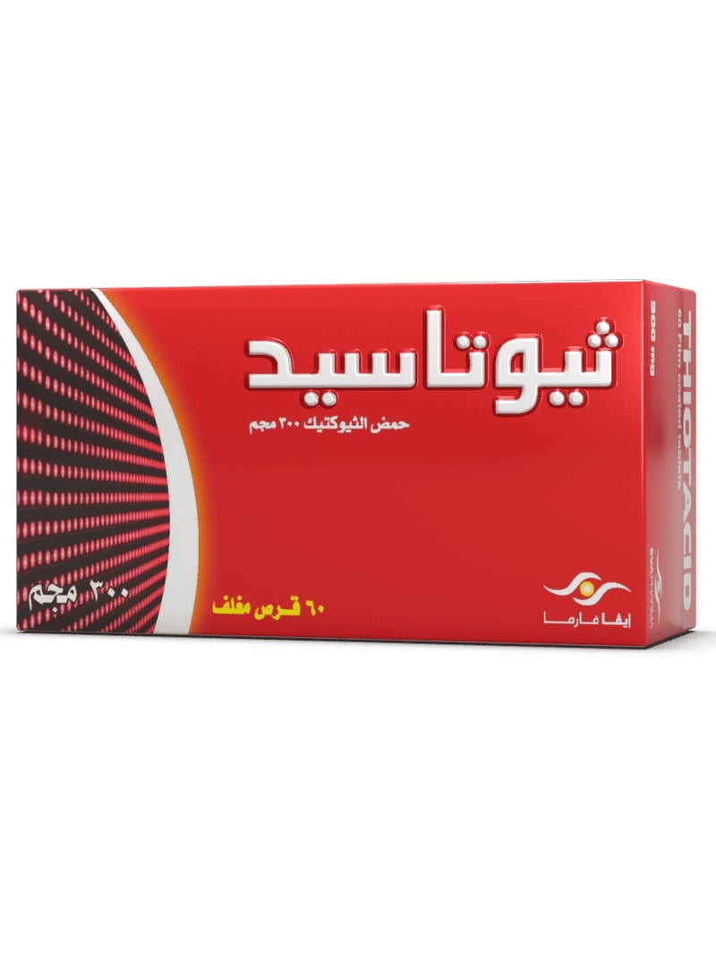 EVA PHARMA Thiotacid Acid 300 Mg Alpha Lipoic Acid 60 Tablets - Image 2