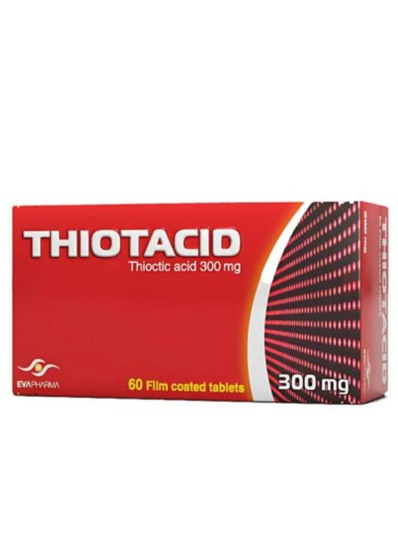 EVA PHARMA Thiotacid Acid 300 Mg Alpha Lipoic Acid 60 Tablets - Image 1
