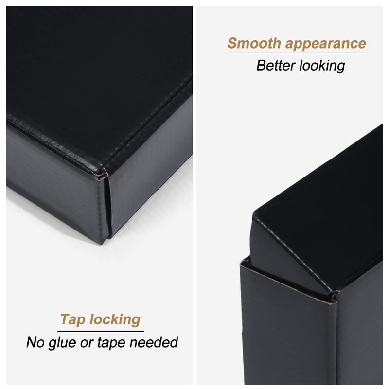 ZBEIVAN 7x5x2 Black Small Shipping Boxes, 20 Packs Corrugated Cardboard Mailer Boxes for Packaging Small Business Mailing Gifts Wrap Boxes with Lids - Image 4