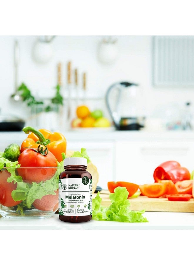 Natural Nutra أقراص ميلاتونين الطبيعية من ناتشورال نوترا للراحة والاسترخاء، مكمل للنوم، خالي من الغلوتين ونباتي، 1 ملغ، يعزز نومًا أكثر راحة، غير معدل وراثيًا، 60 قرص بنكهة النعناع - Image 5