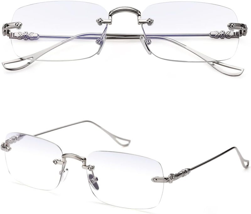 TERAISE Frameless Metal Reading Glasses for Men/Women Blue Light Blocking -Rimless Fashion Comfortable Computer Eyeglasses - Image 3