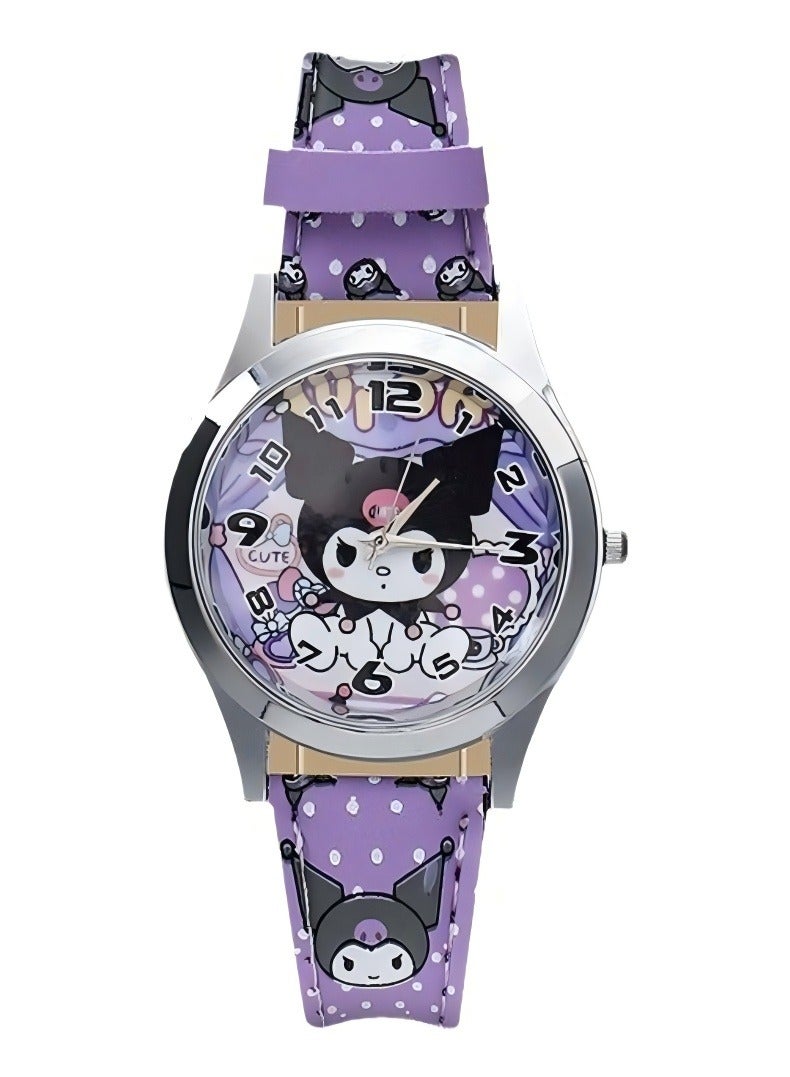 Changer 4Pcs Glowing Watches, Hello Kitty, Kuromi Cartoon Watch, Fashionable Night Light Watch For Male And Female Students - Image 3