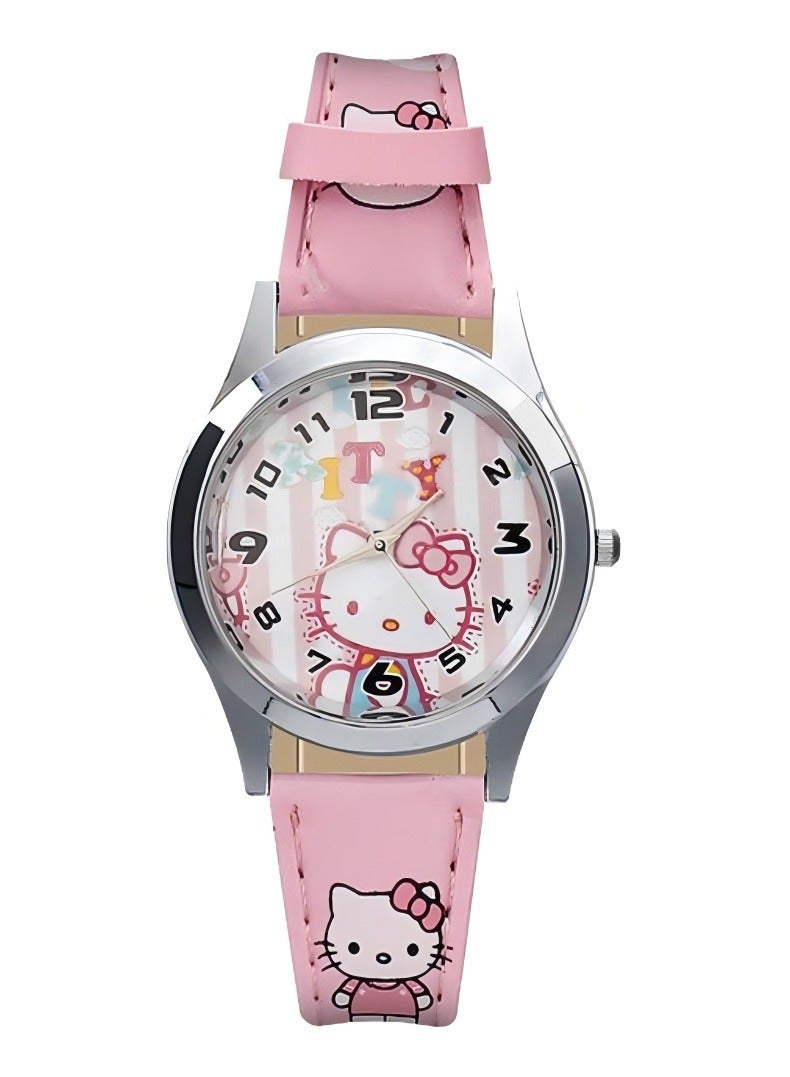 Changer 4Pcs Glowing Watches, Hello Kitty, Kuromi Cartoon Watch, Fashionable Night Light Watch For Male And Female Students - Image 5