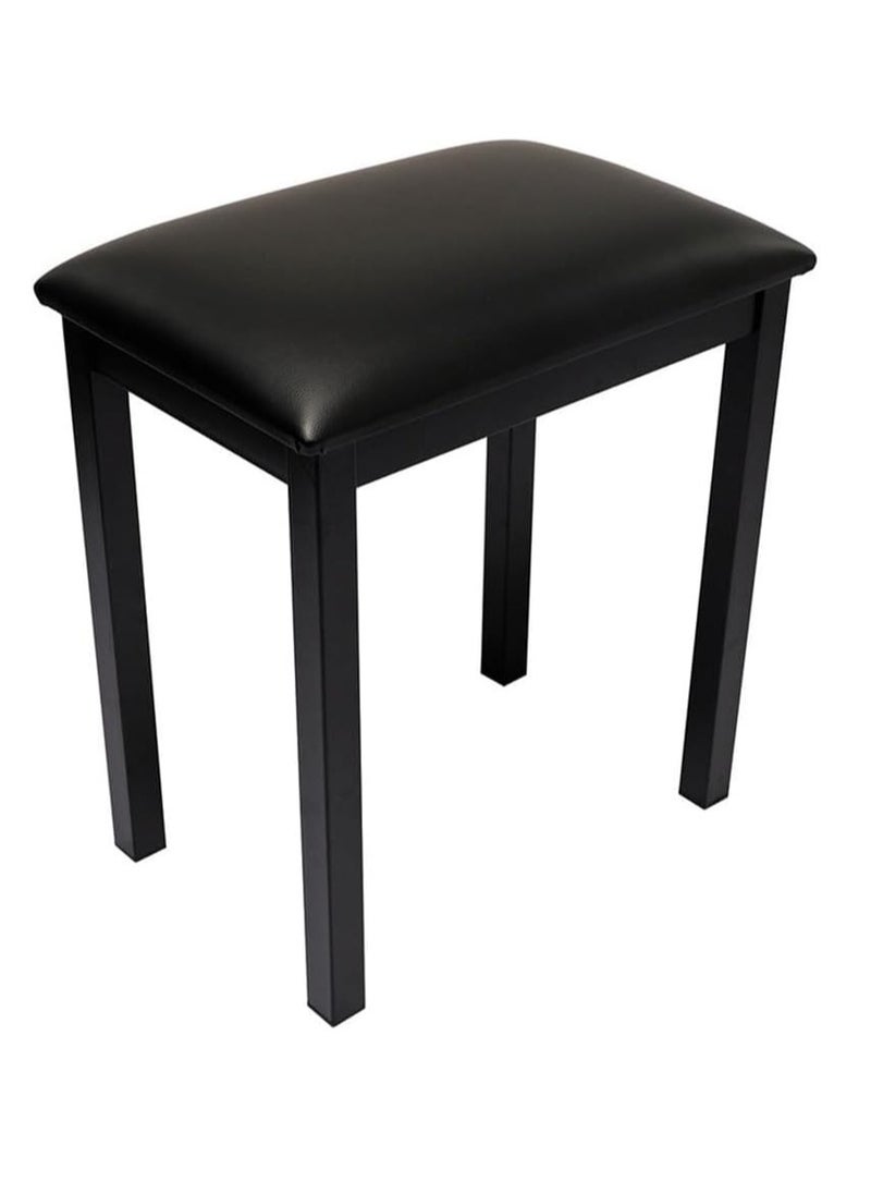 null - Single Piano Bench with Storage – 46 x 30 x 48 cm – Black Finish for Home and Studio Use - Image 1