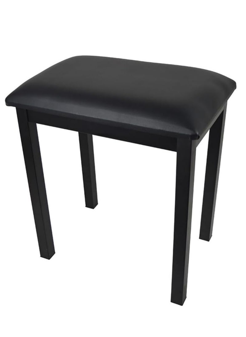 null - Single Piano Bench with Storage – 46 x 30 x 48 cm – Black Finish for Home and Studio Use - Image 1