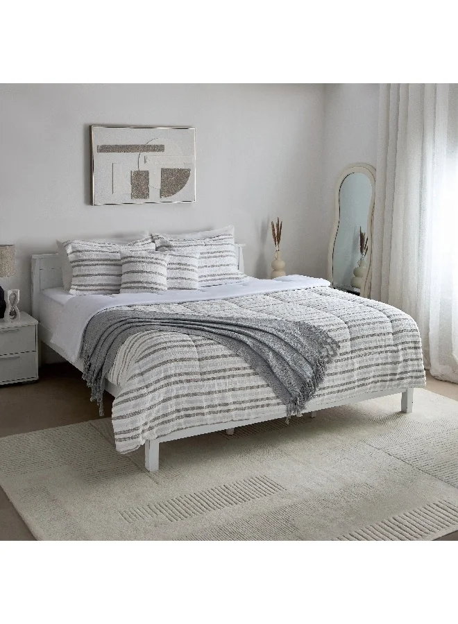 Home Box Mersin 6-Piece Velori Stripe Tufted BIAB King Comforter Set 240 x 220 cm