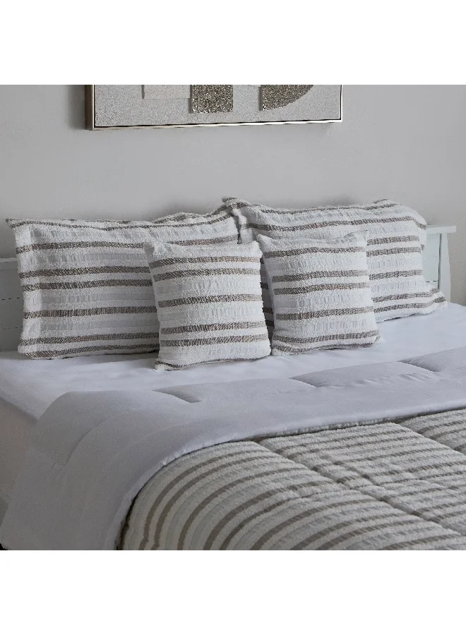 Home Box Mersin 6-Piece Velori Stripe Tufted BIAB King Comforter Set 240 x 220 cm