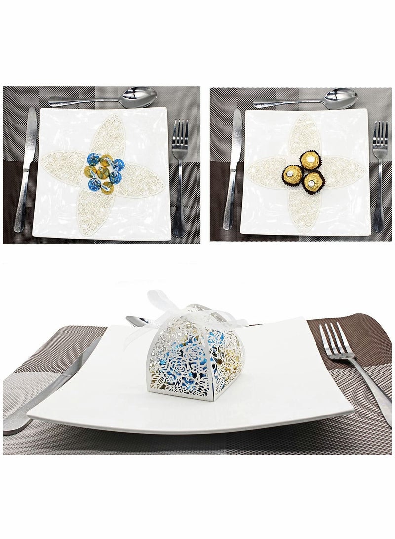 كاست ويف علب هدايا حلوى الورد المقطعة بالليزر ، علب هدايا 2.5 بوصة × 2.5 بوصة × 3.1 بوصة - Image 2