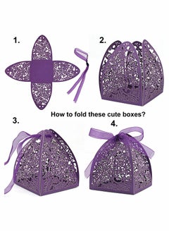 KASTWAVE Laser Cut Rose Candy Gift Boxes, Favor Boxes 2.5"x 2.5"x 3.1"  - Image 5