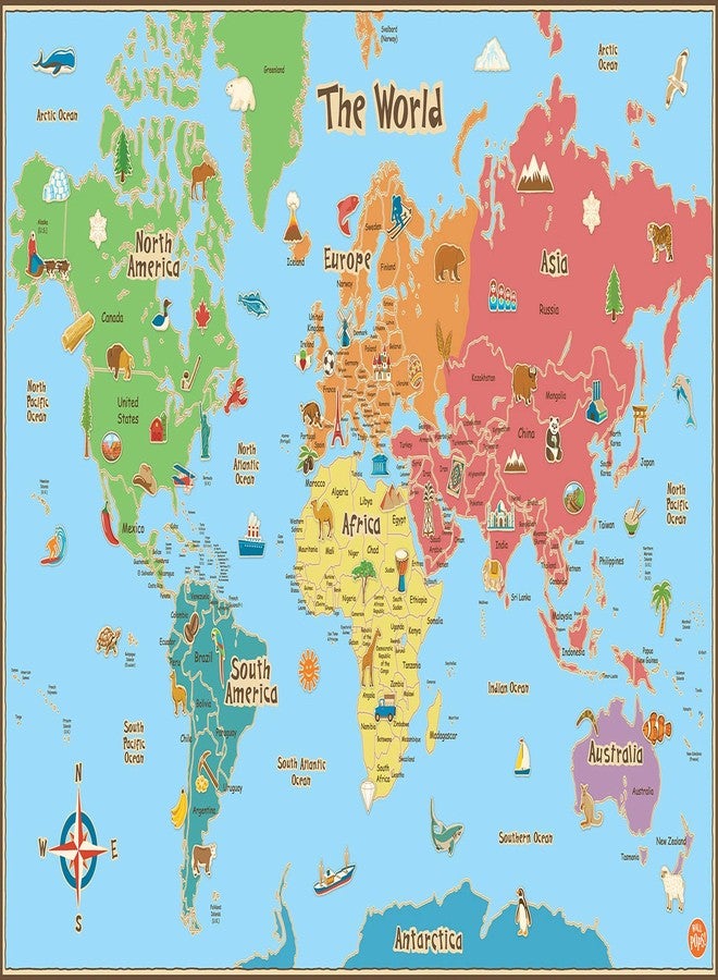 WALLPOPS Wall Pops WallPops WPE0624: Kids World Dry Erase Map Decal - Image 1