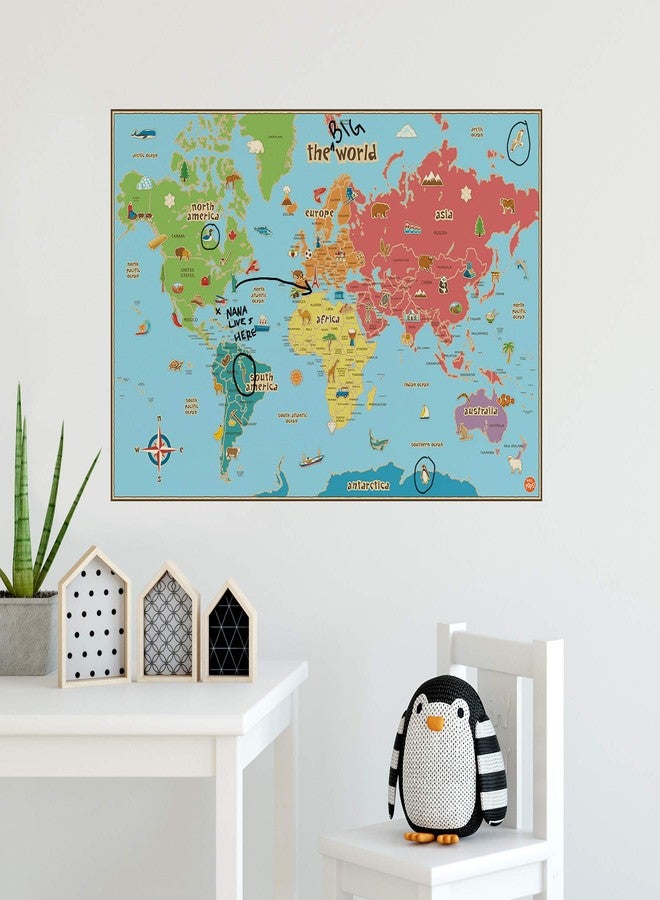 WALLPOPS Wall Pops WallPops WPE0624: Kids World Dry Erase Map Decal - Image 3