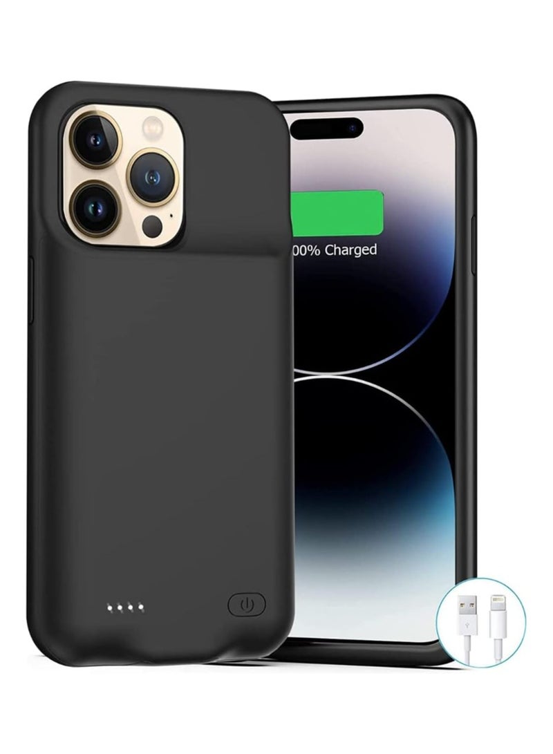 ELTRAZONE ELTERAZONE Battery Case for iPhone 14 Pro Max, 4500mAh Rechargeable Portable Charging Case for iPhone 14 Pro Max (6.7 inch) Extended Battery Pack Protective Charger Case (Black) - Image 1