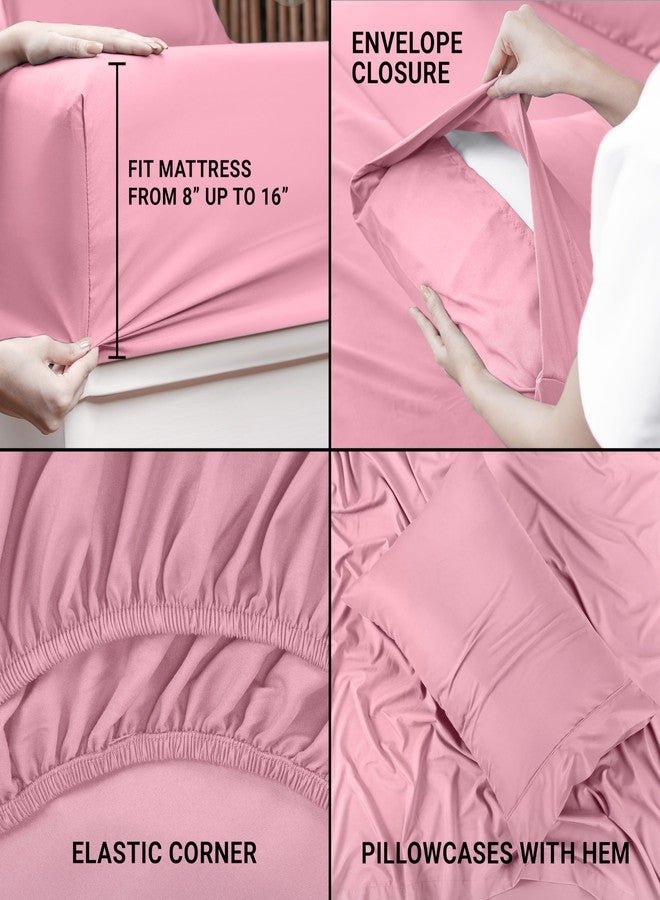 Utopia Bedding Twin Bed Sheets Set - 3 Piece Bedding - Brushed Microfiber - Shrinkage and Fade Resistant - Easy Care (Crystal Pink) - Image 4