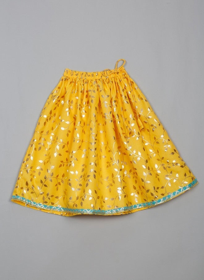 Saka Designs Yellow Printed Lehenga Set for Girls - Image 5