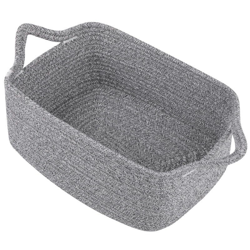 OIAHOMY Woven Basket, Gift Basket Empty with Gift Bags and Ribbons, Rope Baskets for Baby Showers, Storage Baskets with Handles for Nursery, Pet Toy Organizer - Grey - Image 1