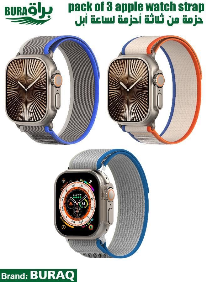 BURAQ Apple Watch Band Strap For Apple Watch Ultra 2/Ultra 49mm, Series 10 46mm, 9/8/7 45mm, SE2/SE/6/5/4 44mm, 3/2/1 42mm