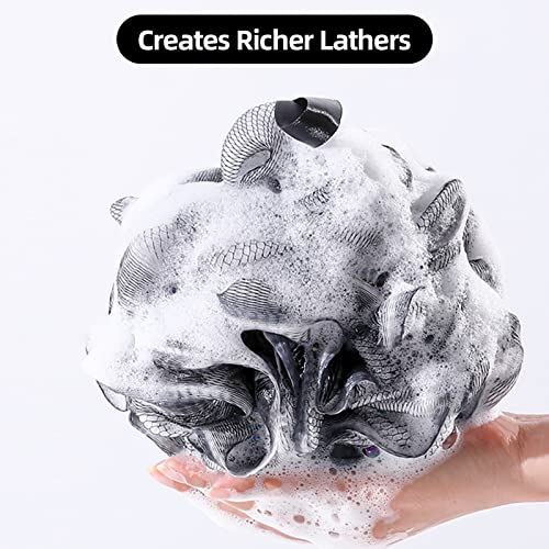 Fu Store Loofah Sponge Shower Loofahs 50g Bath Sponges Mesh Balls Body Scrubber Exfoliator Wash Back Scrubber Bathroom Men Women 4 Pack Scrubbers Cleaning Bathing Accessories - Image 5