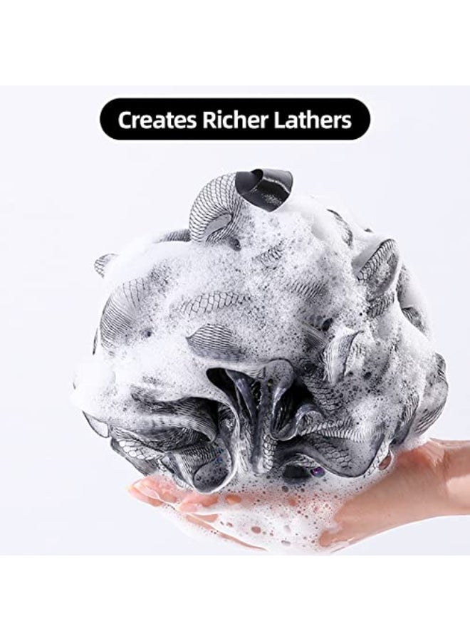 Fu Store Loofah Sponge Shower Loofahs 50g Bath Sponges Mesh Balls Body Scrubber Exfoliator Wash Back Scrubber Bathroom Men Women 4 Pack Scrubbers Cleaning Bathing Accessories - Image 4