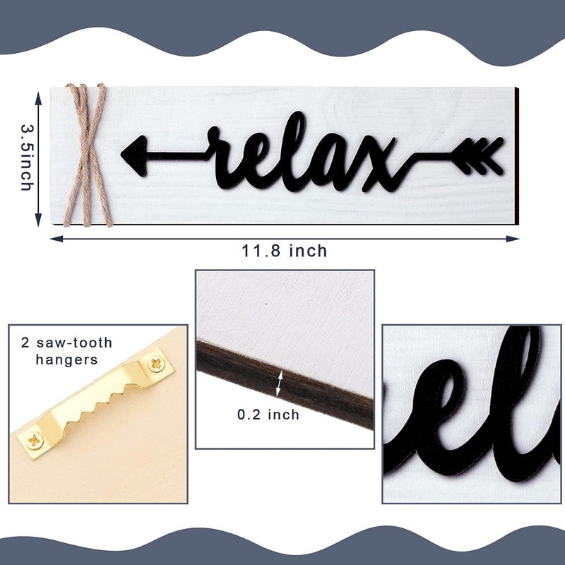 BPA 4 Pieces Bathroom Wall Art Signs - Soak, Relax, Unwind, Breathe - Image 3