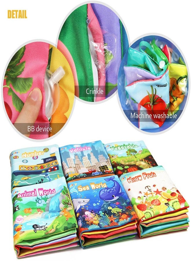 teytoy My First Soft Book,Nontoxic Fabric Baby Cloth Books Early Education Toys Activity Crinkle Cloth Book for Toddler, Infants and Kids Perfect for Baby Shower -Pack of 6 - Image 3