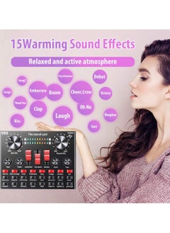 V8s V8S Sound Card Upgraded BM-800A Condenser Microphone Set for Live Streaming Karaoke And Voice Recording Recording Sound Card, Voice Changer Device With Multiple Funny Sound Effect USB Audio Interface  - Image 4