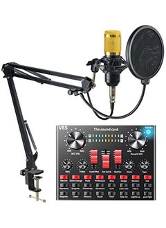 V8s V8S Sound Card Upgraded BM-800A Condenser Microphone Set for Live Streaming Karaoke And Voice Recording Recording Sound Card, Voice Changer Device With Multiple Funny Sound Effect USB Audio Interface  - Image 2