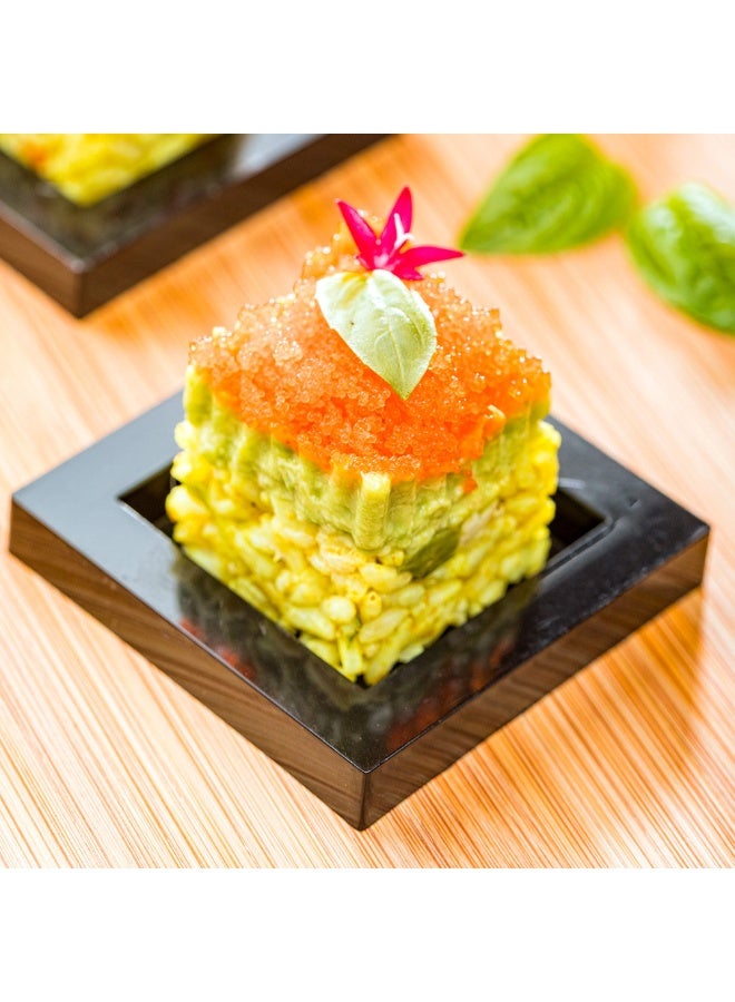Restaurantware 2.5 x 2.5 Inch Dessert Plates, 20 Disposable Appetizer Plates - For Cold Foods, Black Plastic Mini Serving Plates, Serve Appetizers Or Desserts, For Buffet Or Catered Events  - Image 3