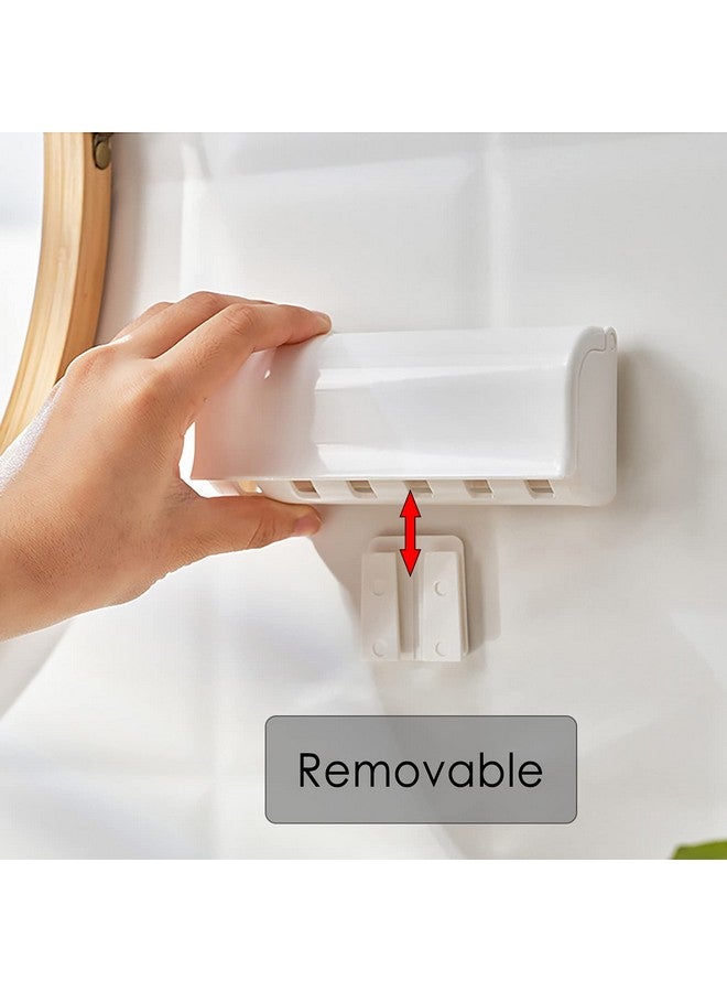 Linkidea Wallmount Toothbrush Holder with Cover for Shower, RV Cabinet Organizer, Plastic Self Adhesive 6 Slots Tooth Brush Hanger Compatible with Oral-B CrossAction, Colgate Extra Clean - Image 3