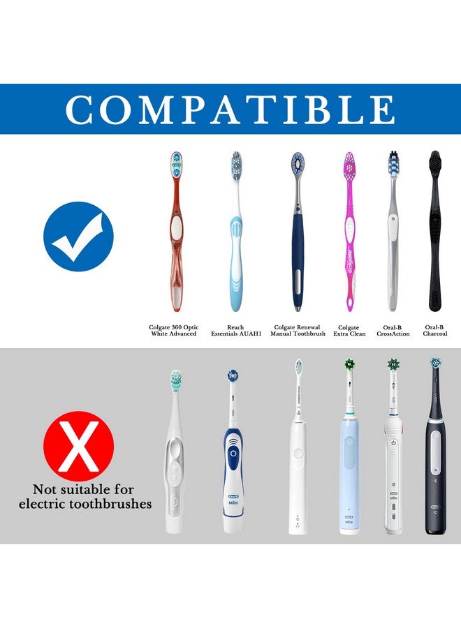 Linkidea Wallmount Toothbrush Holder with Cover for Shower, RV Cabinet Organizer, Plastic Self Adhesive 6 Slots Tooth Brush Hanger Compatible with Oral-B CrossAction, Colgate Extra Clean - Image 2