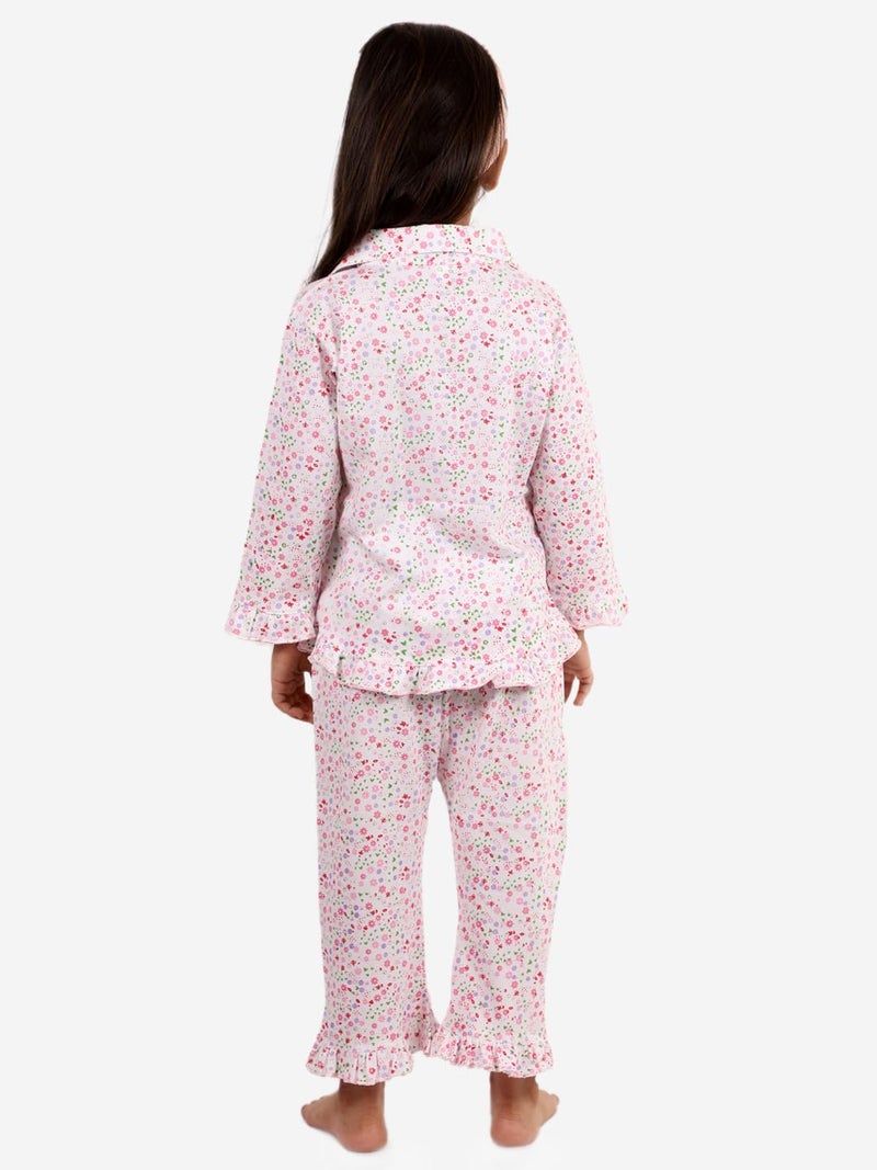 superminis Baby Girl's Printed Hosiery Cotton Full Sleeves Night Suit with Frill On Pajama Set T Shirt and Pyjama, Pack of 2 (2-3 Years, Heart and Star), Multicolor - Image 4