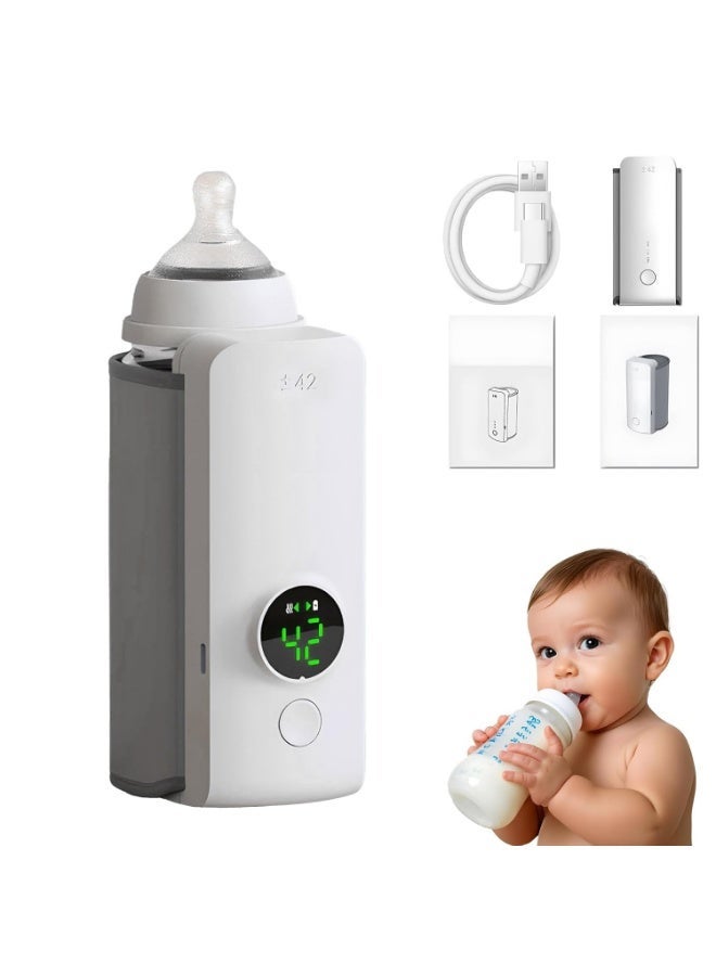 Portable Bottle Warmer for Travel, Rapid Warming with Battery-Powered Temperature Display, Waterless Milk Warming for Comfortable Baby Feeding On The Go - Image 1